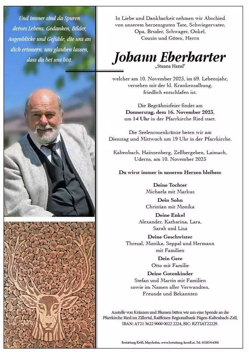 Parte von Johann Eberharter
